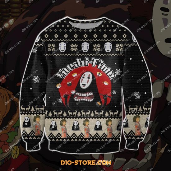 No-Face Spirited Away 3D Print Ugly Christmas Sweatshirt