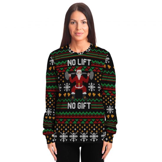 No Lift No Gift Ugly Christmas Sweatshirt Colins Store 2