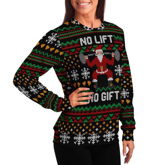 No Lift No Gift Ugly Christmas Sweatshirt Colins Store 4