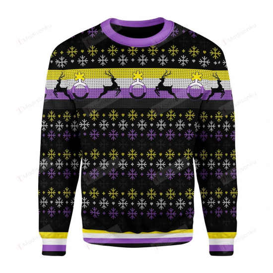 Nonbinary Flag Ugly Christmas Sweater