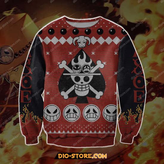One Piece Ace 3D Print Ugly Christmas Sweatshirt