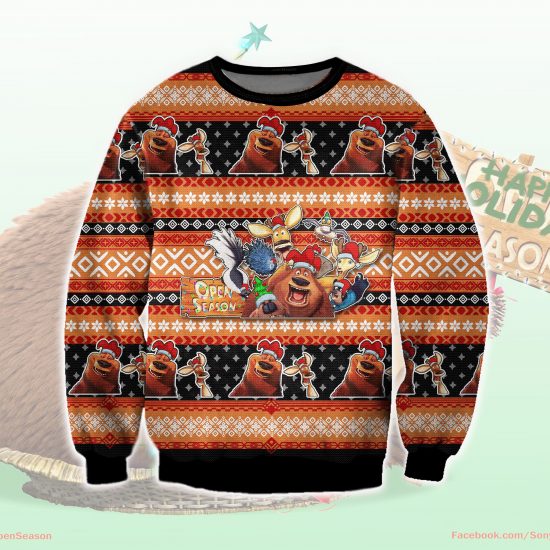 Open Season 3D All Over Printed Ugly Christmas Sweatshirt