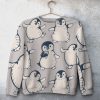Peguin Pattern Unisex All Over Print Cotton Sweatshirt