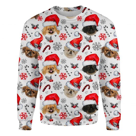 Pekingese Xmas Decor Ugly Christmas Sweatshirt Animal Dog Cat Sweater Unisex
