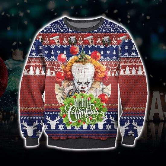 Pennywise It 3D All Over Printed Ugly Christmas Sweatshirt