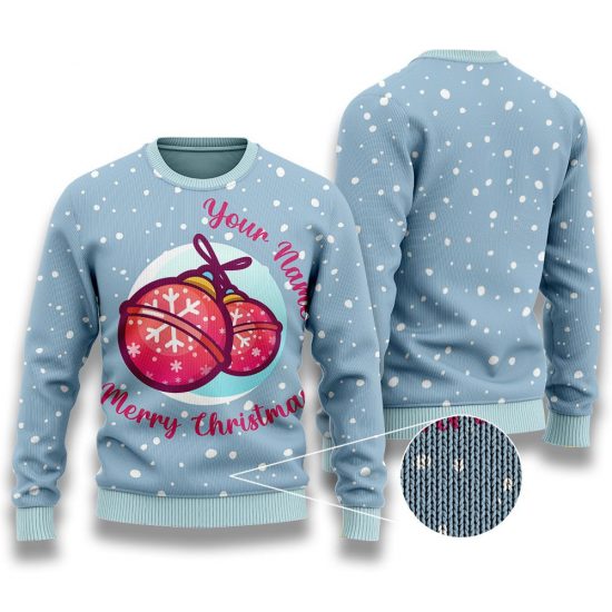 Personalized Balls Red Christmas Ugly Sweaters