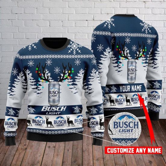 Personalized Busch Light Ugly Christmas Sweatshirt