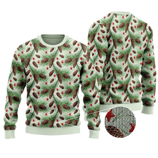 Pine Cone And Pine Tree Pattern Ugly Sweaters