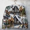 Pine Forest And Reindeer Unisex All Over Print Cotton Sweatshirt