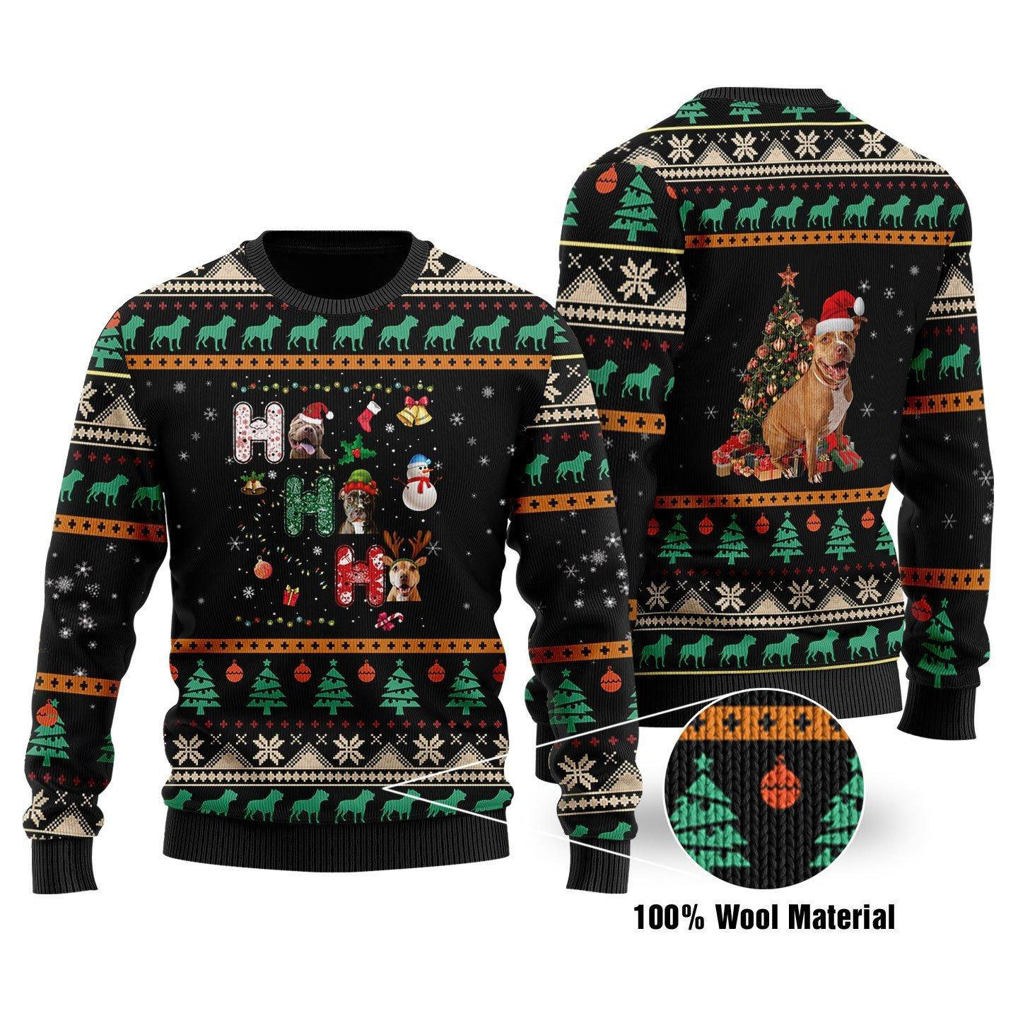 Pitbull Christmas 3D Printed Sweatshirt - Teehall - Live Creatively