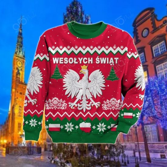 Poland Christmas Eagle Unisex 3D Sweatshirt All Over Print