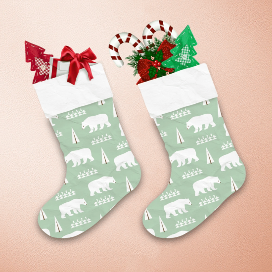 Polar Bears For Winter And Christmas Theme Christmas Stocking 1