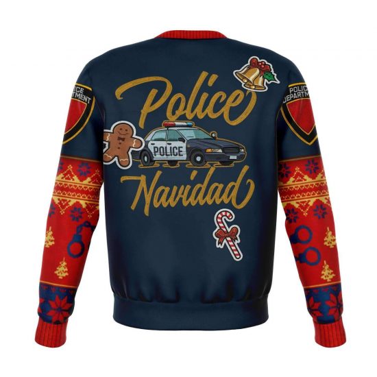 Police Navidad Funny Christmas Fleece Lined Fashion Sweatshirt 1