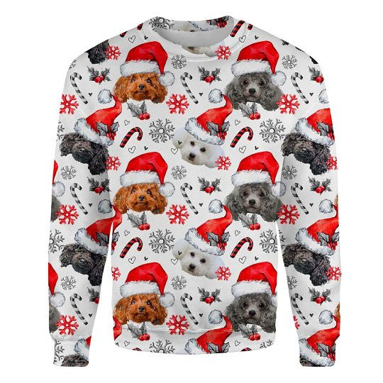 Poodle Xmas Decor Ugly Christmas Sweatshirt Animal Dog Cat Sweater Unisex