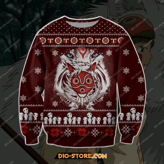 Princess Mononoke 3D Print Ugly Christmas Sweatshirt