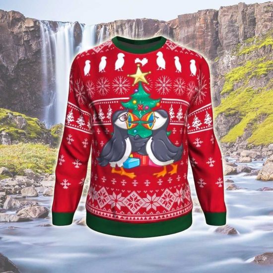 Puffin Iceland Christmas Unisex 3D Sweatshirt All Over Print