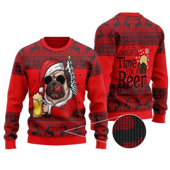 Pug Santa Claus Dog Christmas Ugly Sweaters