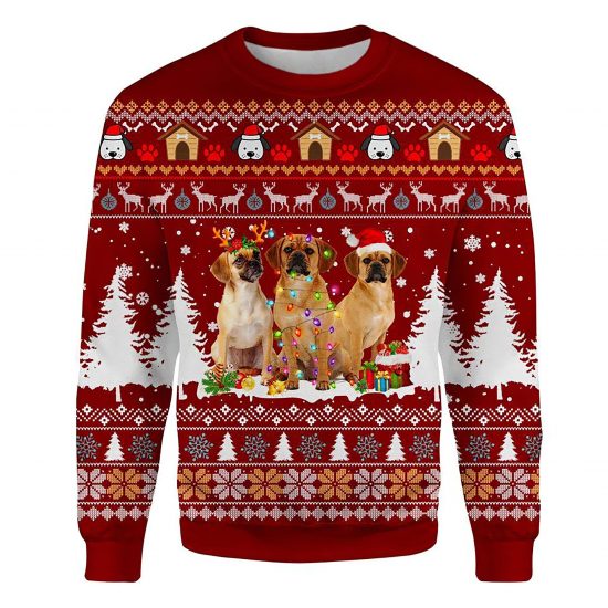 Puggle Ugly Christmas Sweatshirt Animal Dog Cat Sweater Unisex
