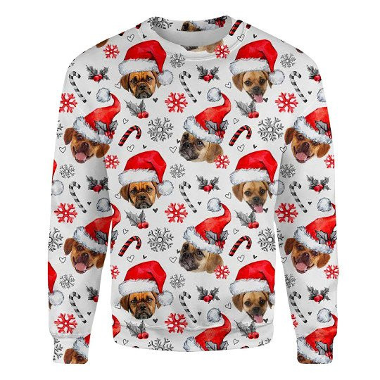 Puggle Xmas Decor Ugly Christmas Sweatshirt Animal Dog Cat Sweater Unisex