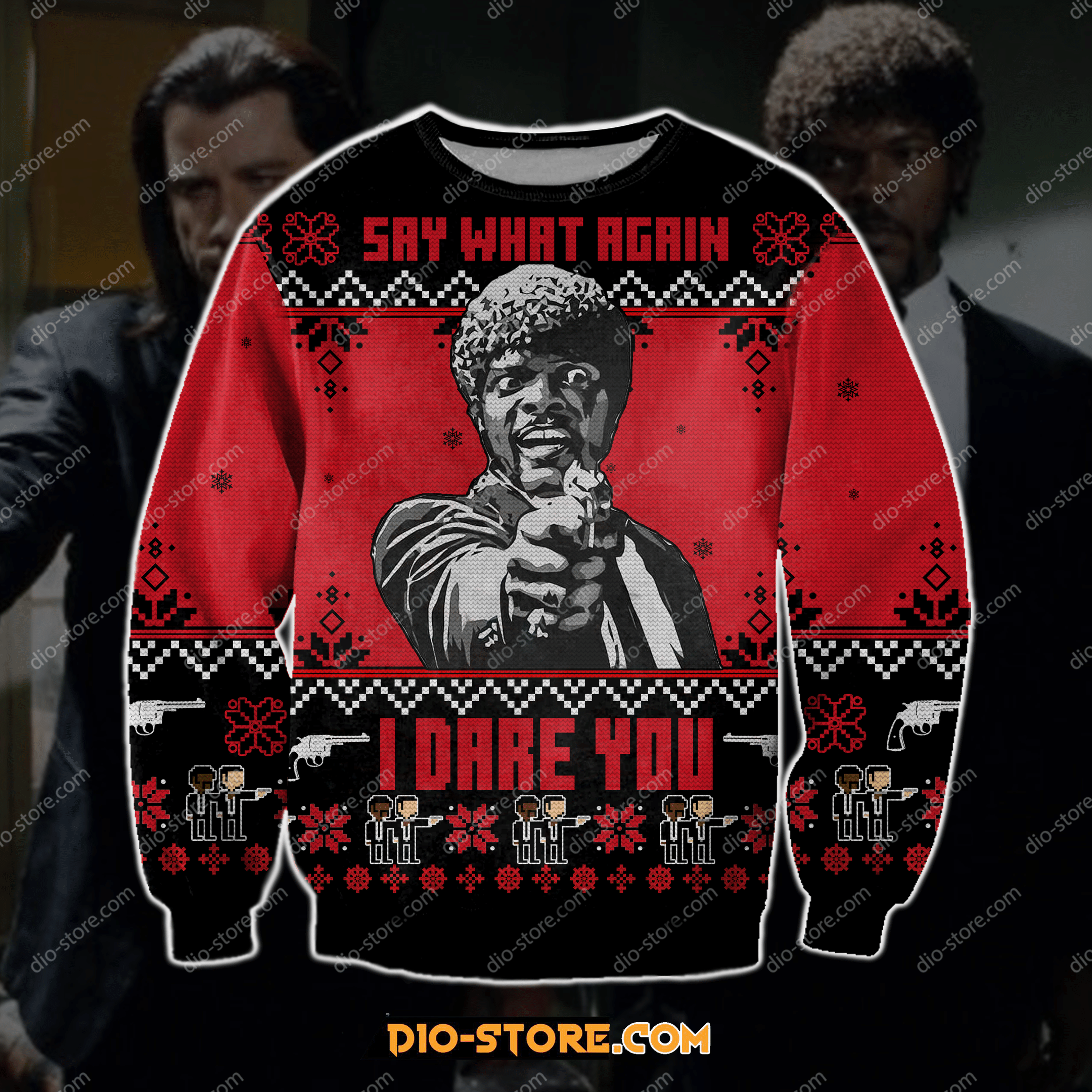 Pulp Fiction 3D Print Ugly Christmas Sweatshirt