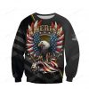 Retro American Flag Eagle Veteran Ugly Christmas Sweater