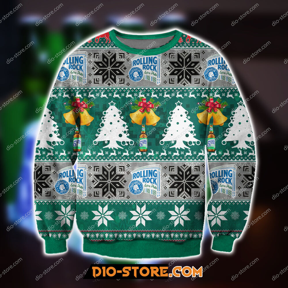 Rolling Rock Knitting Pattern 3D Print Ugly Sweatshirt