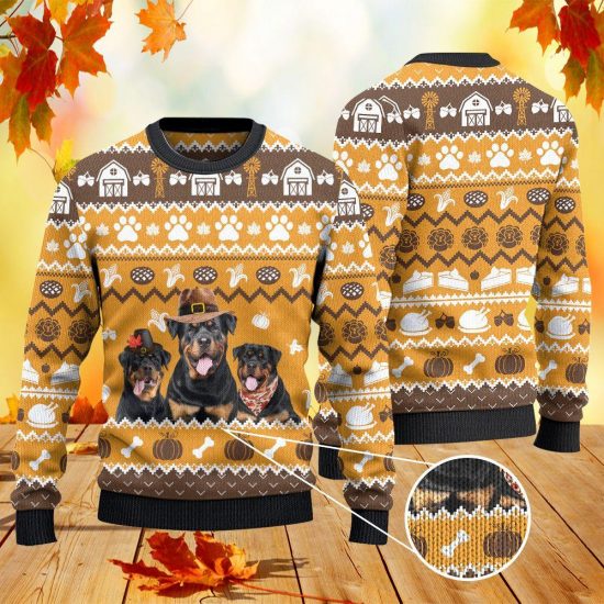 Rottweiler Dog Lovers Thanksgiving Gift All Over Print Sweatshirt