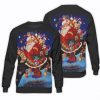 Santa Claus And Cat Unisex All Over Print Cotton Sweatshirt