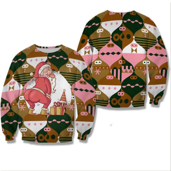 Santa Claus Christmas Unisex All Over Print Cotton Sweatshirt