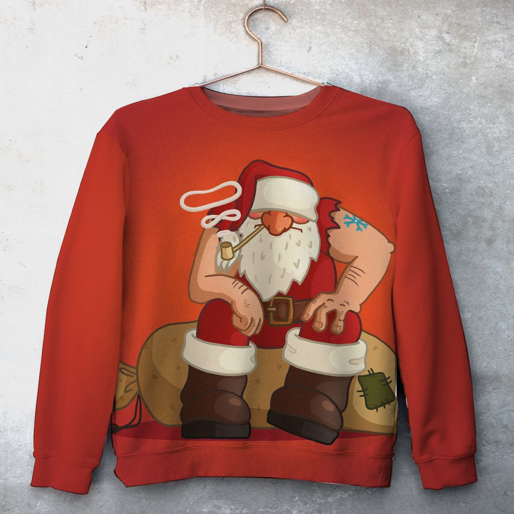 Santa-Claus-Christmas-Unisex-All-Over-Print-Cotton-Sweatshirt-Merry-Christmas-Cotton-Sweatshirt Santa Claus Christmas Unisex All Over Print Cotton Sweatshirt