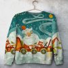 Santa Claus Riding Car Unisex All Over Print Cotton Sweatshirt