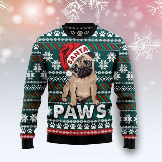 Santa Pug Ugly Christmas Sweatshirt 1