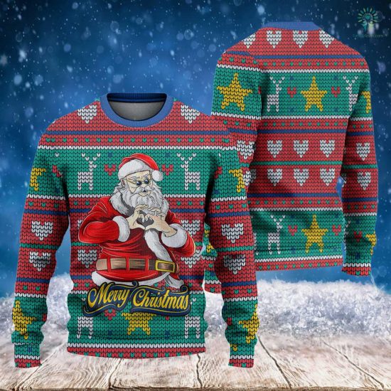 Santa'S Heart Christmas Sweatshirt - Ugly Christmas Sweatshirt - Funny Christmast - Christmas Funny Santa