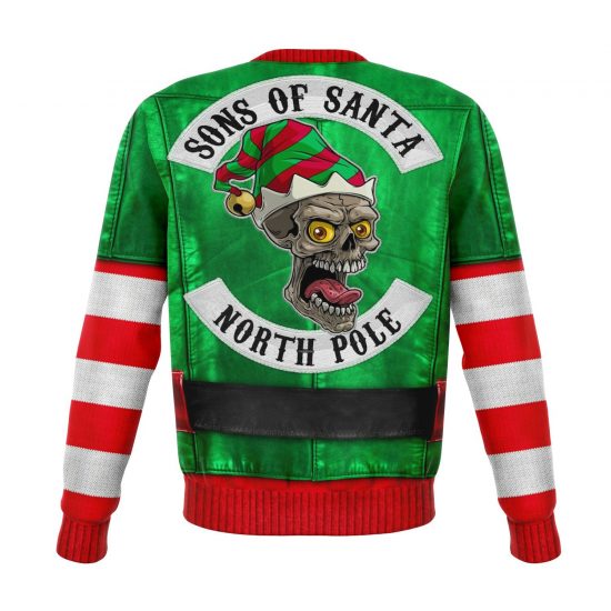 SantaS Little Biker Ugly Christmas Sweatshirt Colins Store 1