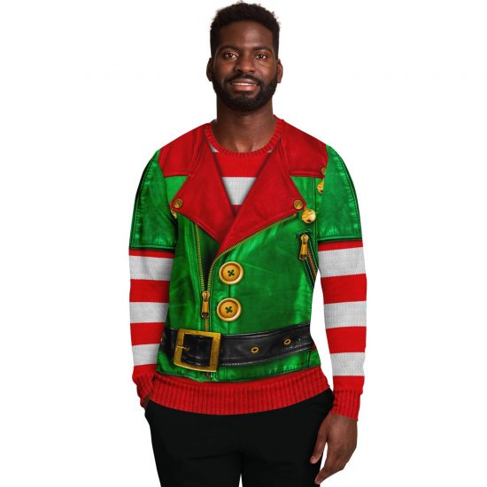 SantaS Little Biker Ugly Christmas Sweatshirt Colins Store 4