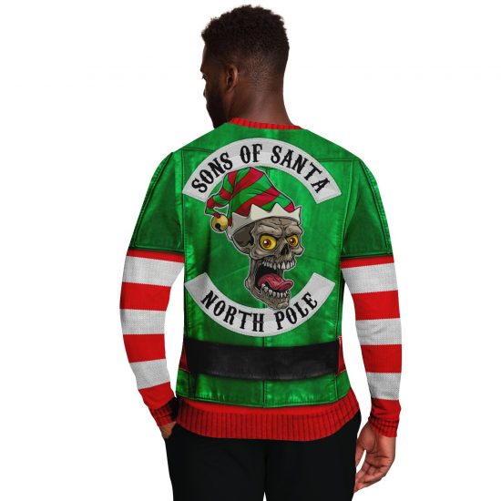 SantaS Little Biker Ugly Christmas Sweatshirt Colins Store 5