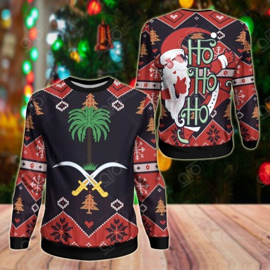 Saudi Arabia Christmas Santa Claus Ho Ho Ho Unisex 3D Sweatshirt All Over Print