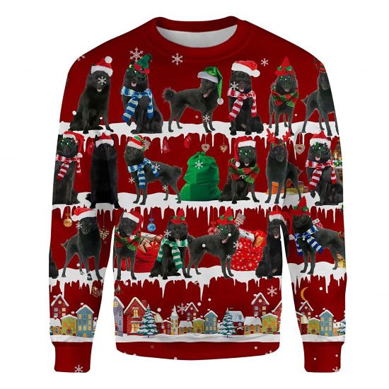 Schipperke Snow Christmas Ugly Christmas Sweatshirt Animal Dog Cat Sweater Unisex