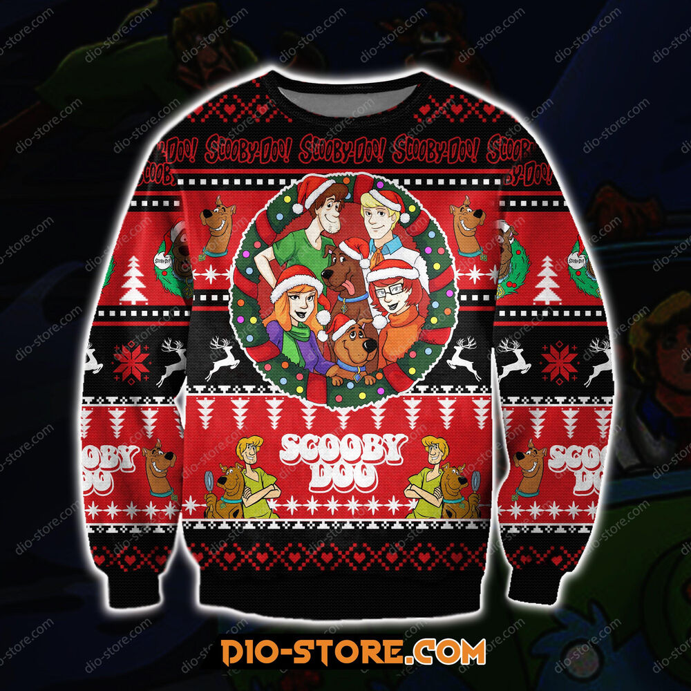 Scooby-Doo 3D Print Knitting Pattern Ugly Christmas Sweatshirt