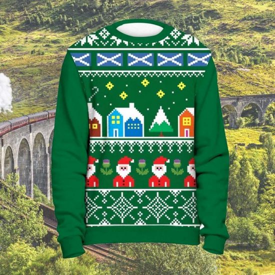 Scotland Christmas Pattern Unisex 3D Sweatshirt All Over Print