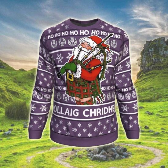 Scotland Christmas Purple Unisex 3D Sweatshirt All Over Print