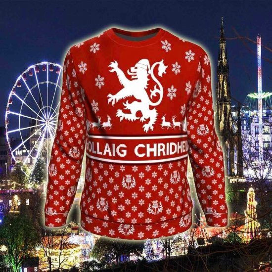 Scotland Lion Thistle Red Christmas Unisex 3D Sweatshirt All Over Print