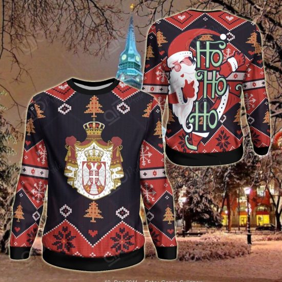 Serbia Christmas Santa Claus Ho Ho Ho Unisex 3D Sweatshirt All Over Print