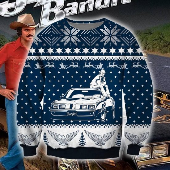 Smokey And The Bandit Knitting Pattern 3D Print Ugly Christmas Sweatshirt