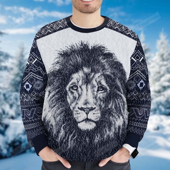 Snow Lion Ugly Christmas Sweater