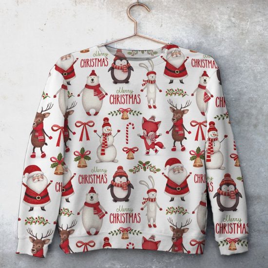 Snow Time For Everyone Unisex All Over Print Cotton Sweatshirt