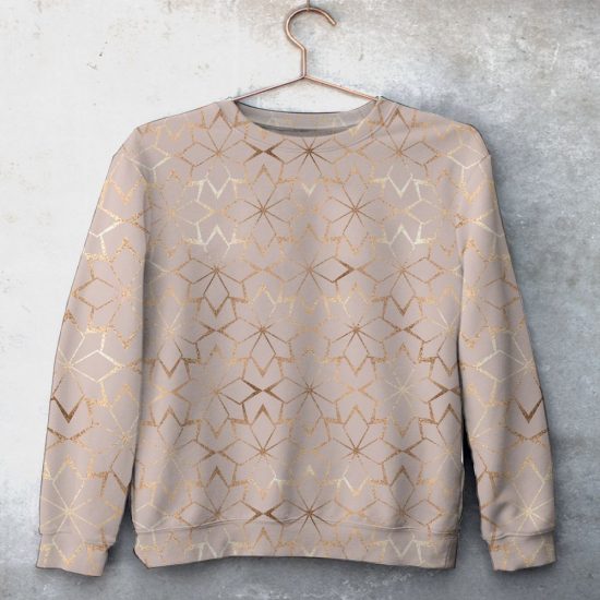 Snowflake Christmas Pattern Unisex All Over Print Cotton Sweatshirt