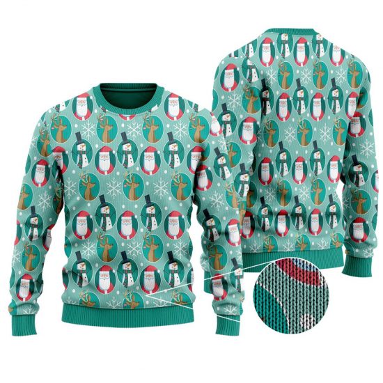 Snowflake - Santa Claus - Deer - Snowman Pattern Ugly Sweaters
