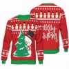 Snowman And Christmas Tree Unisex All Over Print Cotton Sweatshirt