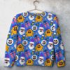 Snowman Santa Chicken Gift Unisex All Over Print Cotton Sweatshirt
